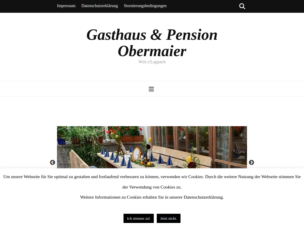 Website von Gasthaus & Pension Obermaier in St. Wolfgang-Lappach