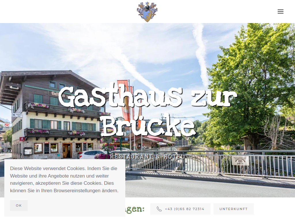 Website von Gasthaus zur Brücke in Saalfelden