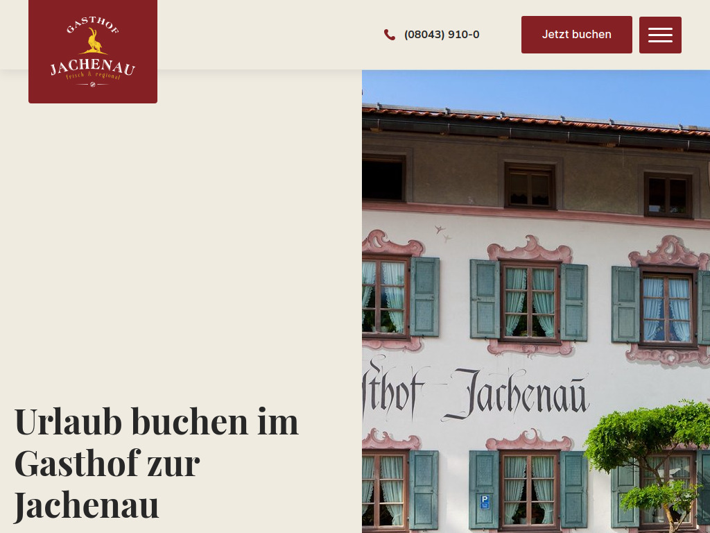 Website von Gasthof zur Jachenau in Jachenau