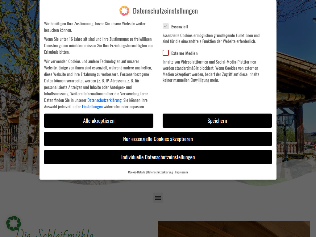Website von Gasthof Schleifmühle in Unterammergau