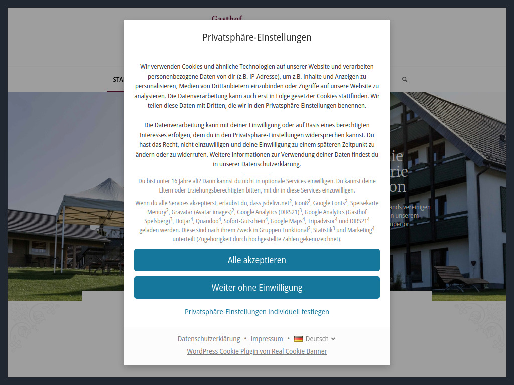 Website von Gasthof Friedrich Spelsberg e.K in Altena