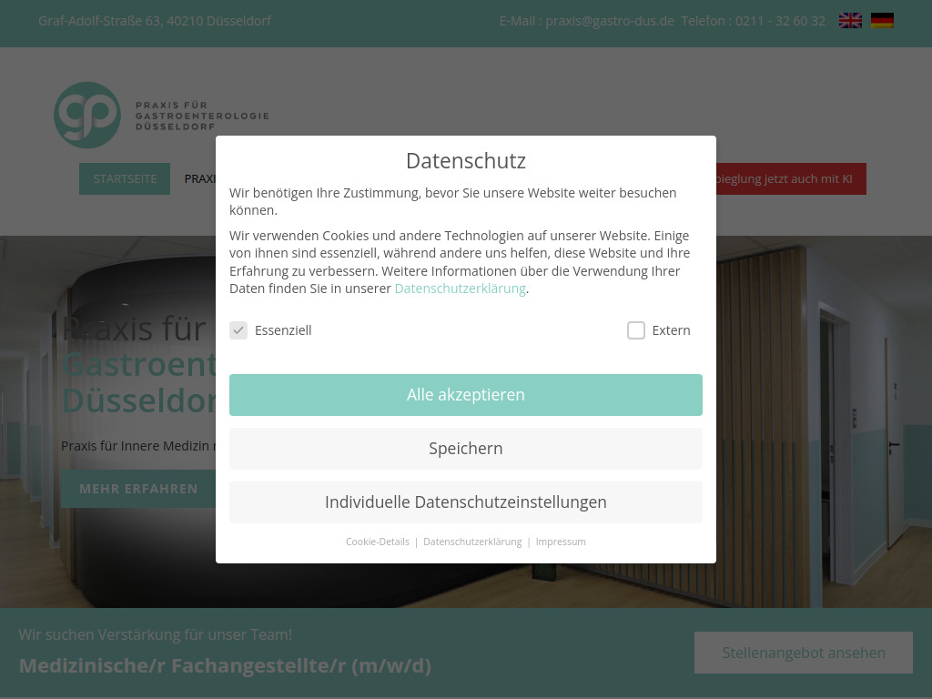 Website von Praxis für Gastroenterologie Düsseldorf-Mitte GbR in Düsseldorf