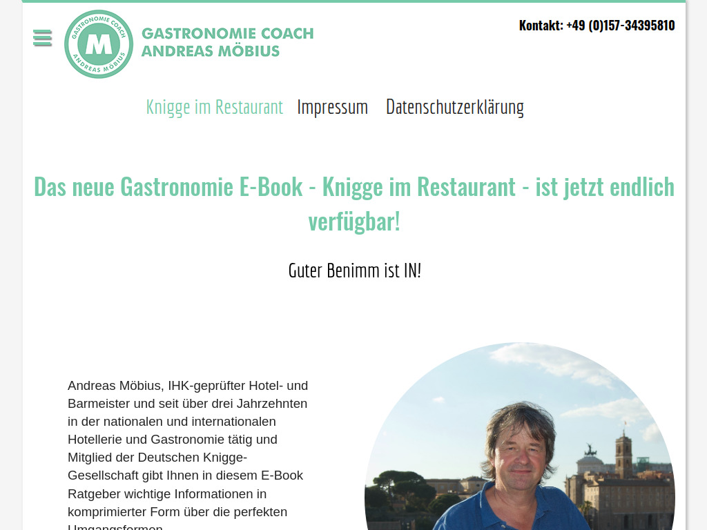Website von Gastronomiecoach Andreas Möbius in Winhöring