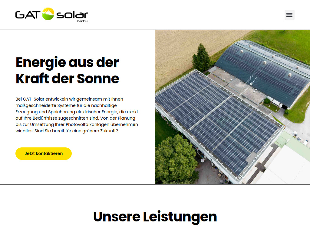 Website von GAT-Solar GmbH in Stubenberg am See