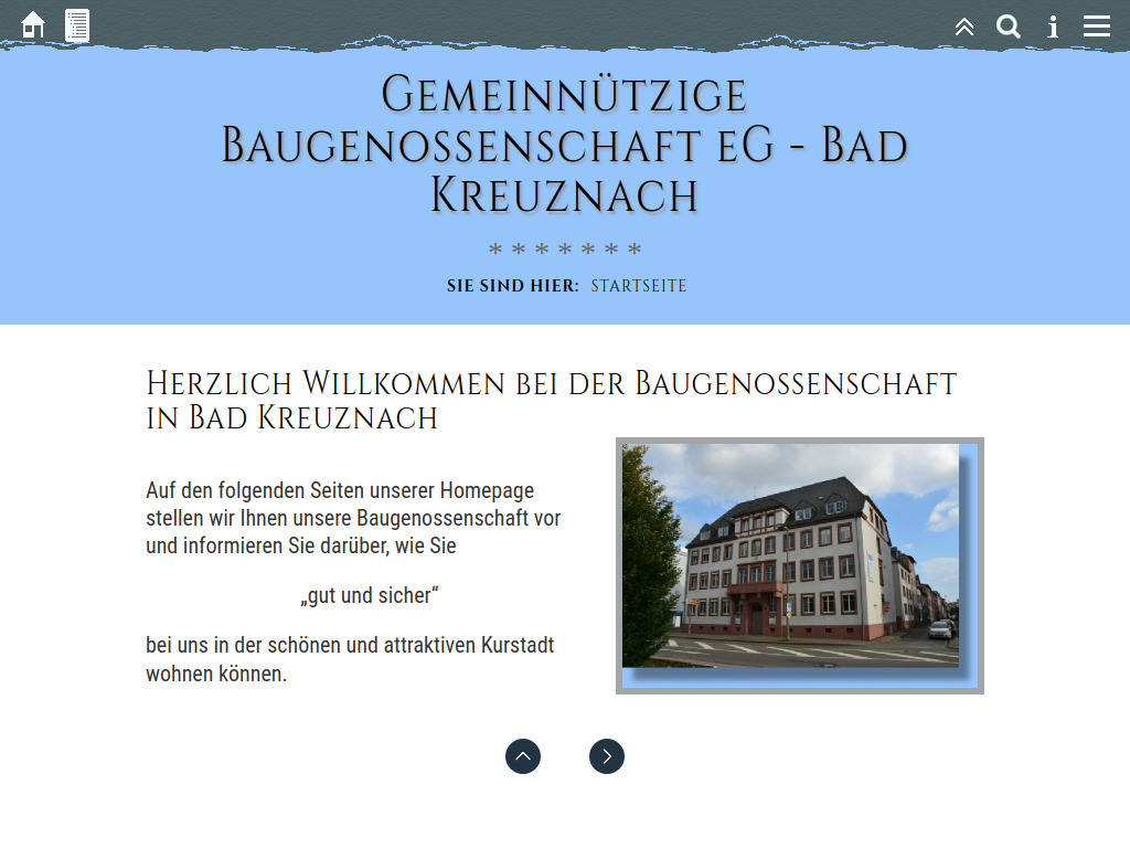 Website von Gemeinnützige Baugenossenschaft eG in Bad Kreuznach