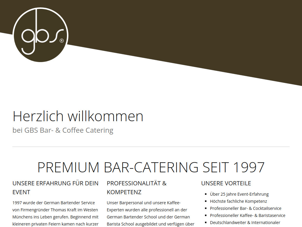 Website von GBS Gastro - Catering