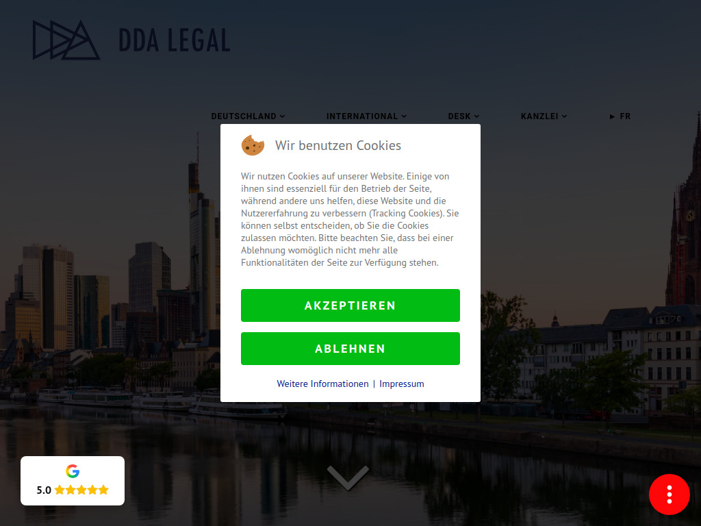 Website von DDA Legal Dupont Danzel d'Aumont Partnerschaft von Rechtsanwälten & Avocat à la Cour mbB in Frankfurt am Main
