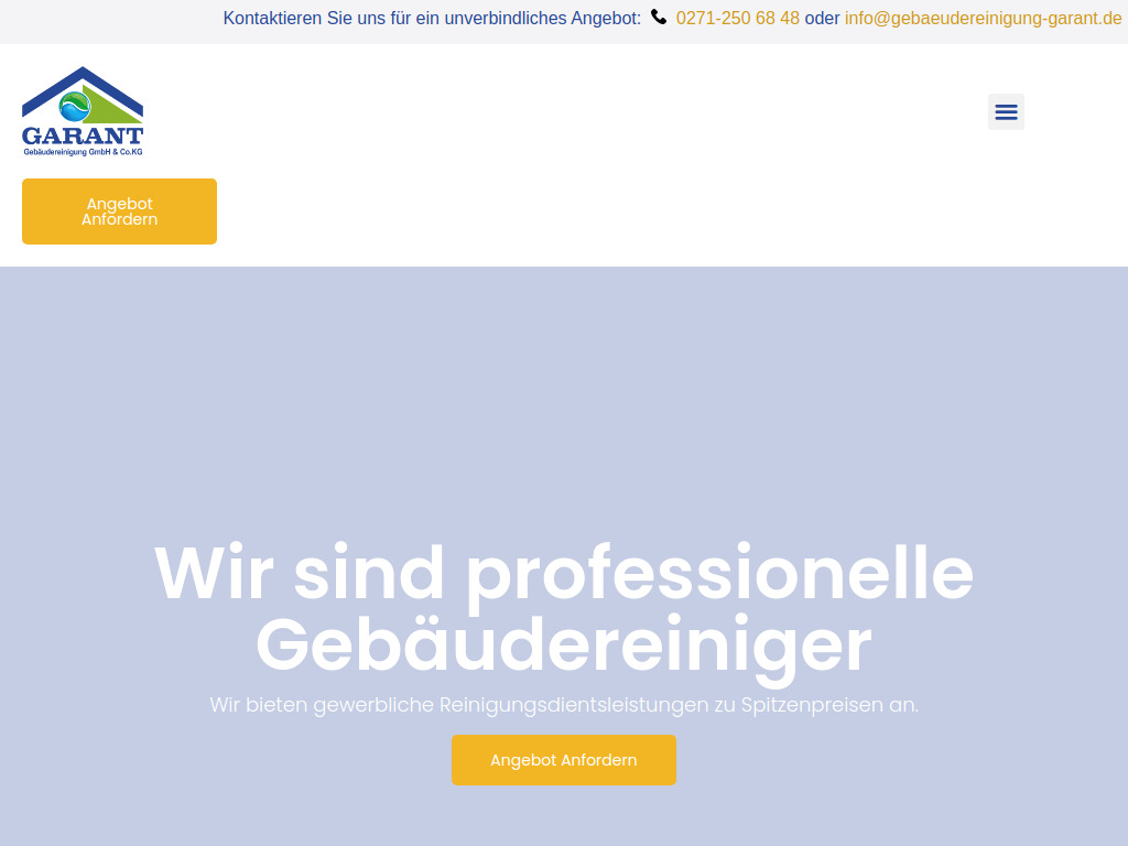 Website von GARANT Gebäudereinigung GmbH & Co. KG in Siegen