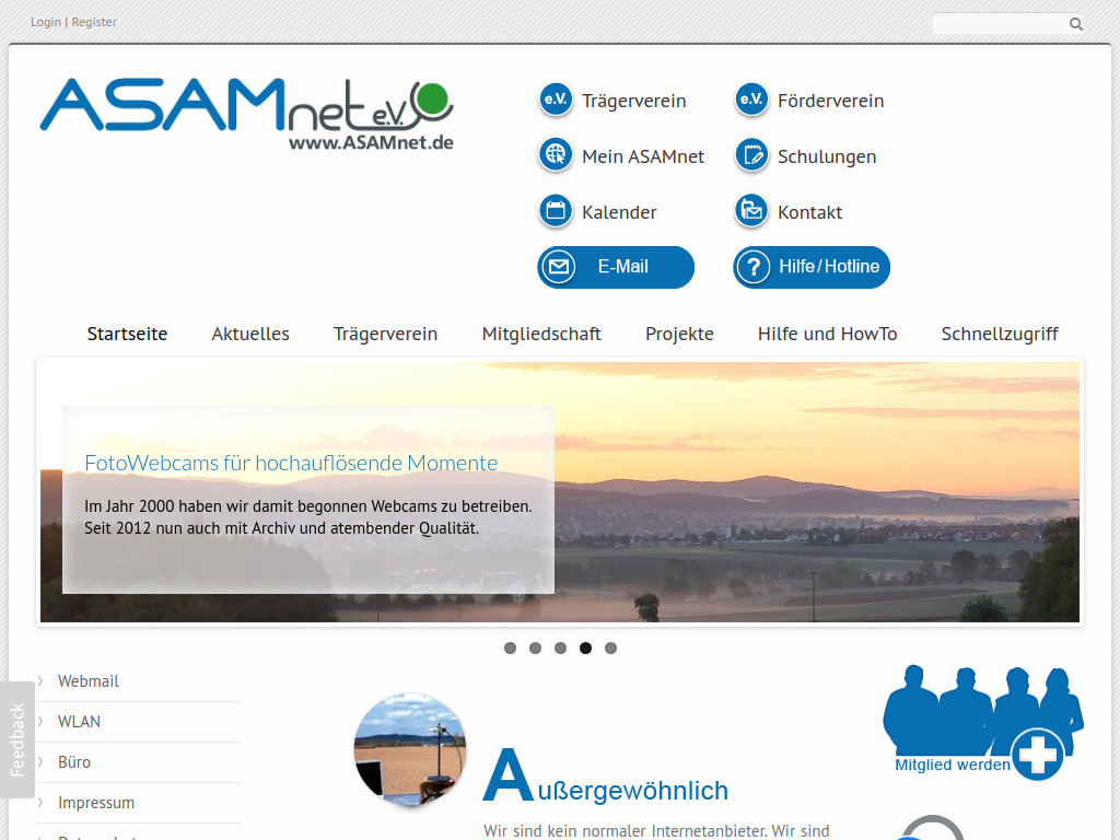 Website von ASAMnet e.V. in Amberg