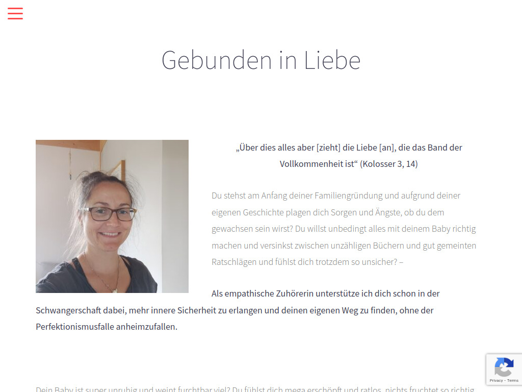 Website von Gebunden in Liebe in Beratzhausen