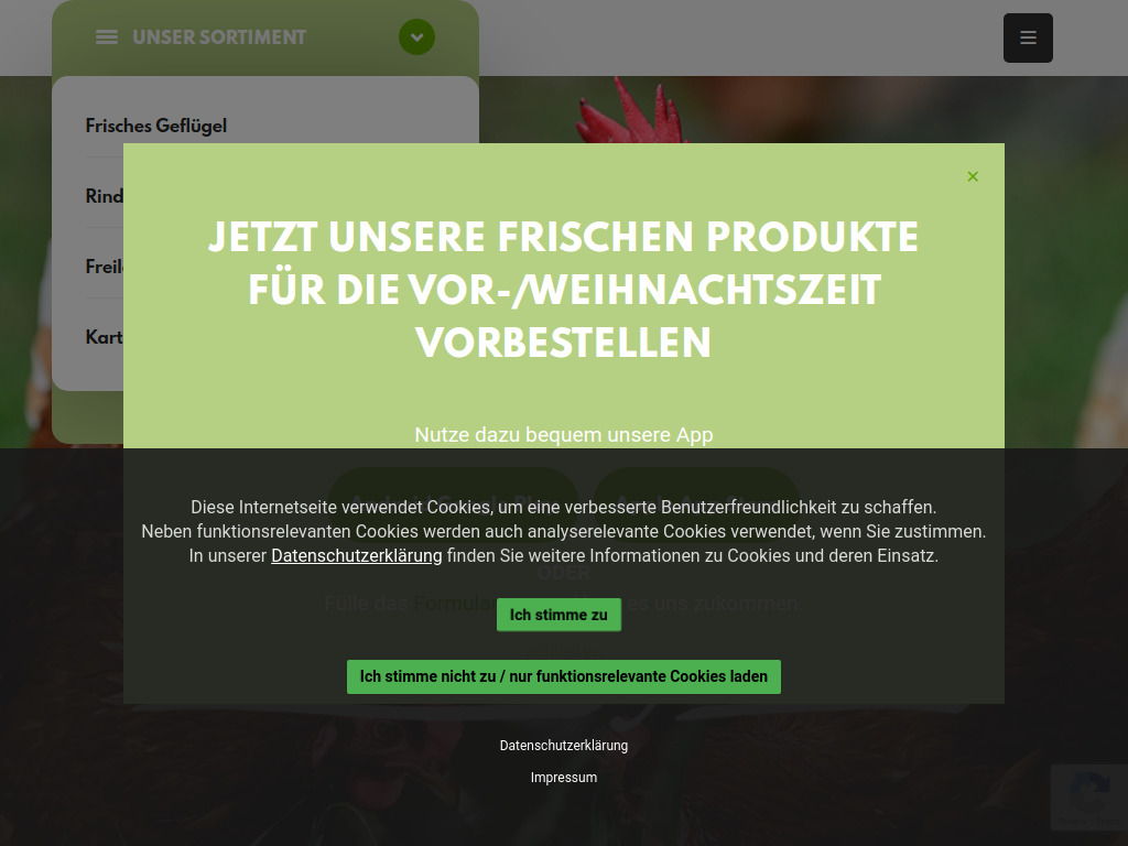 Website von Wynen Geflügelhof in Jülich