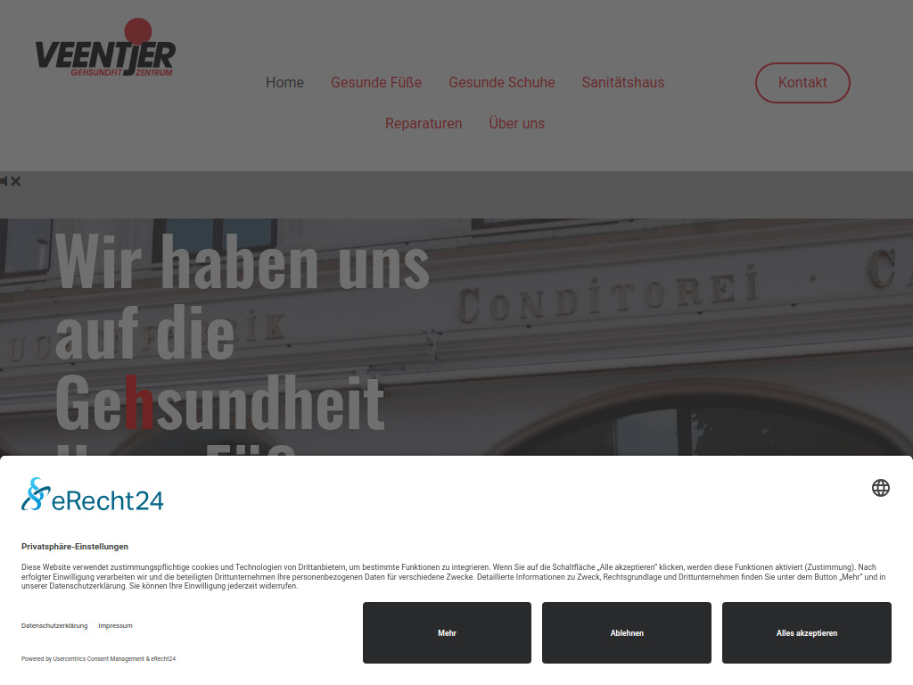 Website von Veentjer Gehsundfitzentrum GmbH in Leer