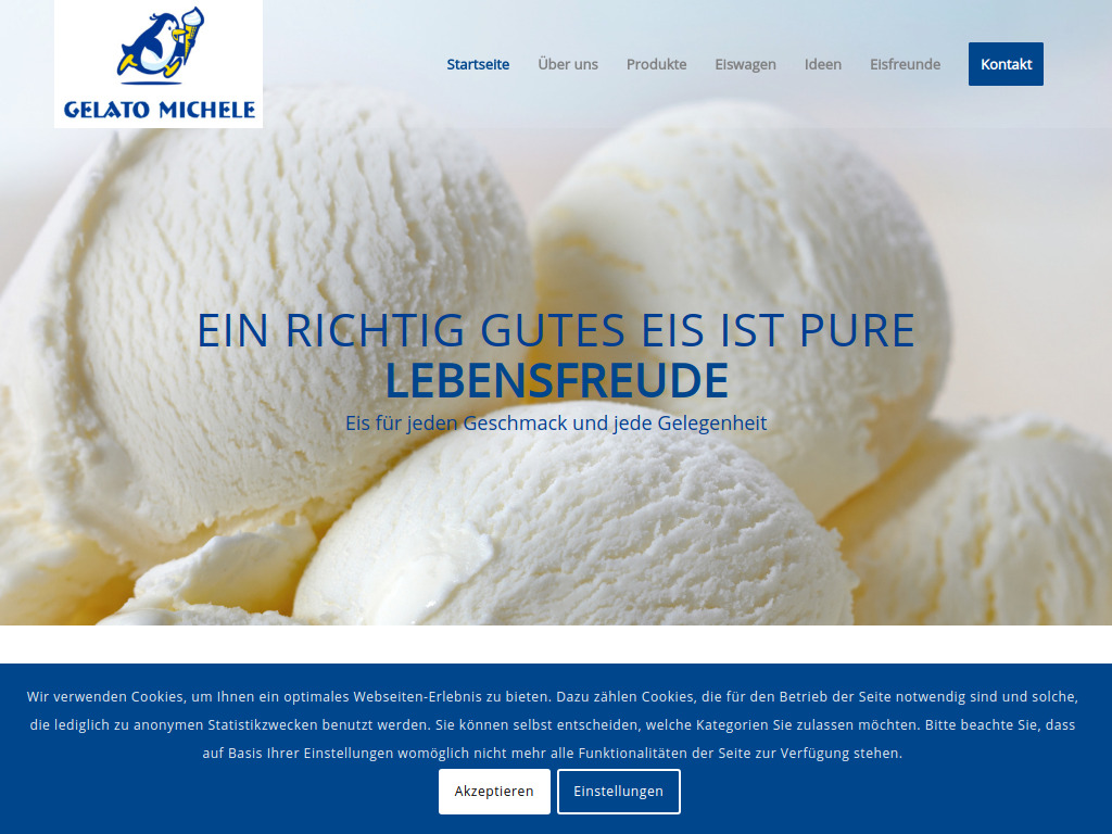 Website von Gelato Michele in Walsrode
