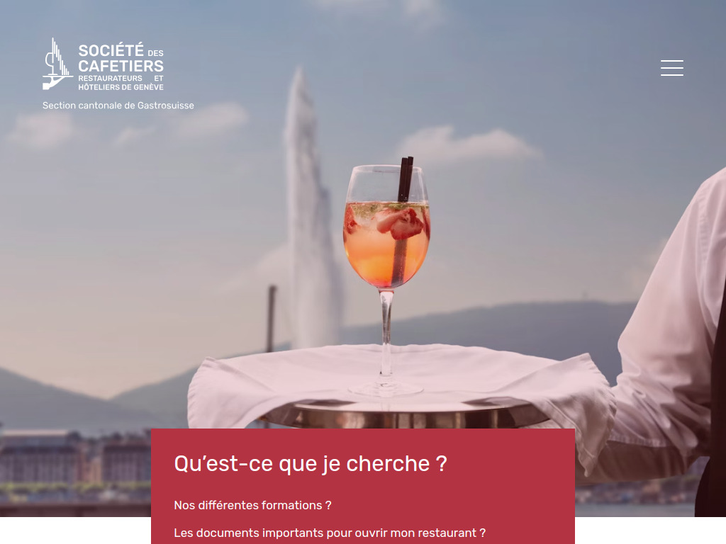 Website von Société des Cafetiers Genève