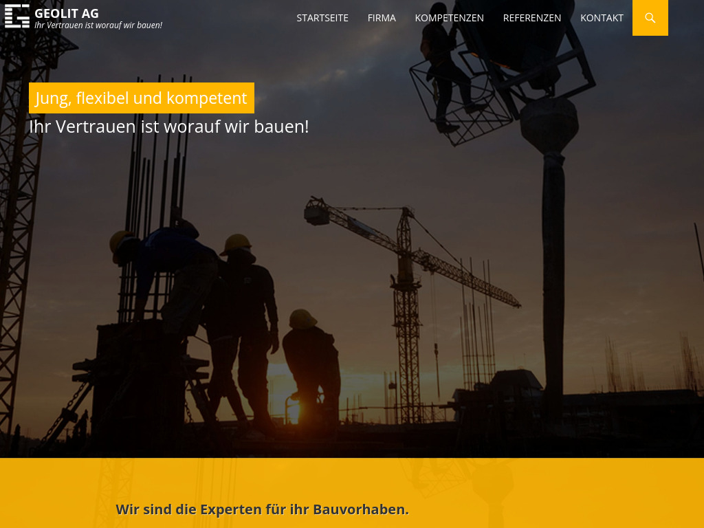 Website von GEOLIT AG in Baar