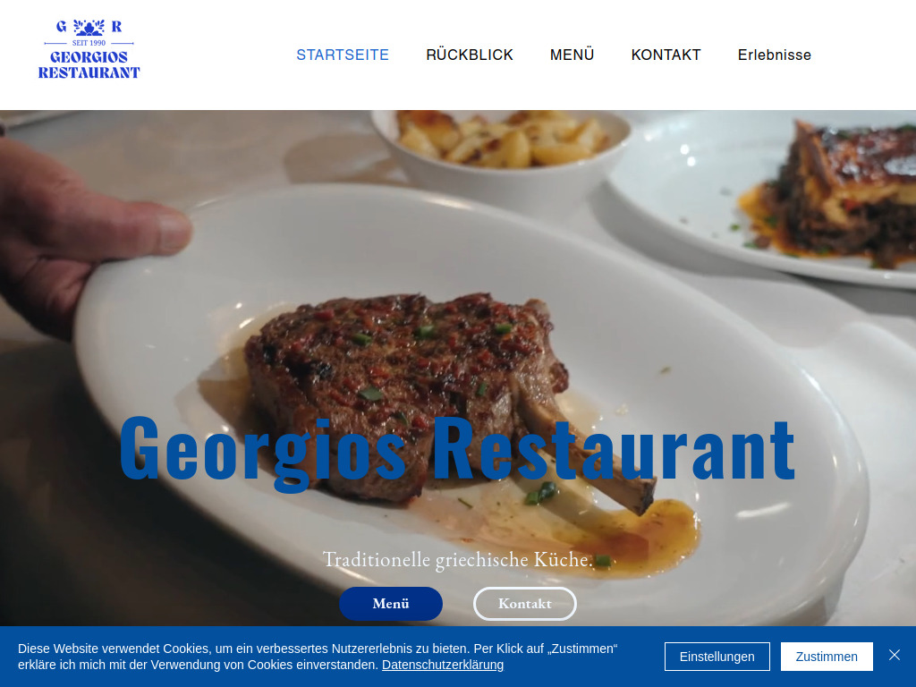 Website von Georgios Restaurant in Berlin