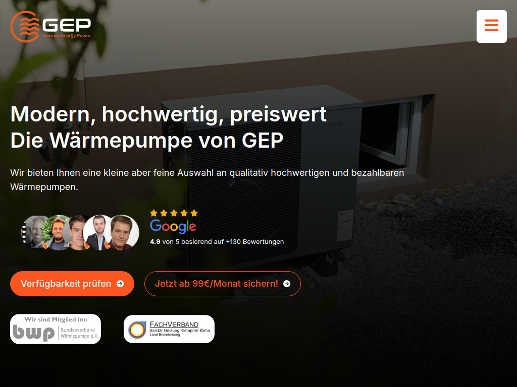 Website von GEP German Energy Power GmbH in Berlin
