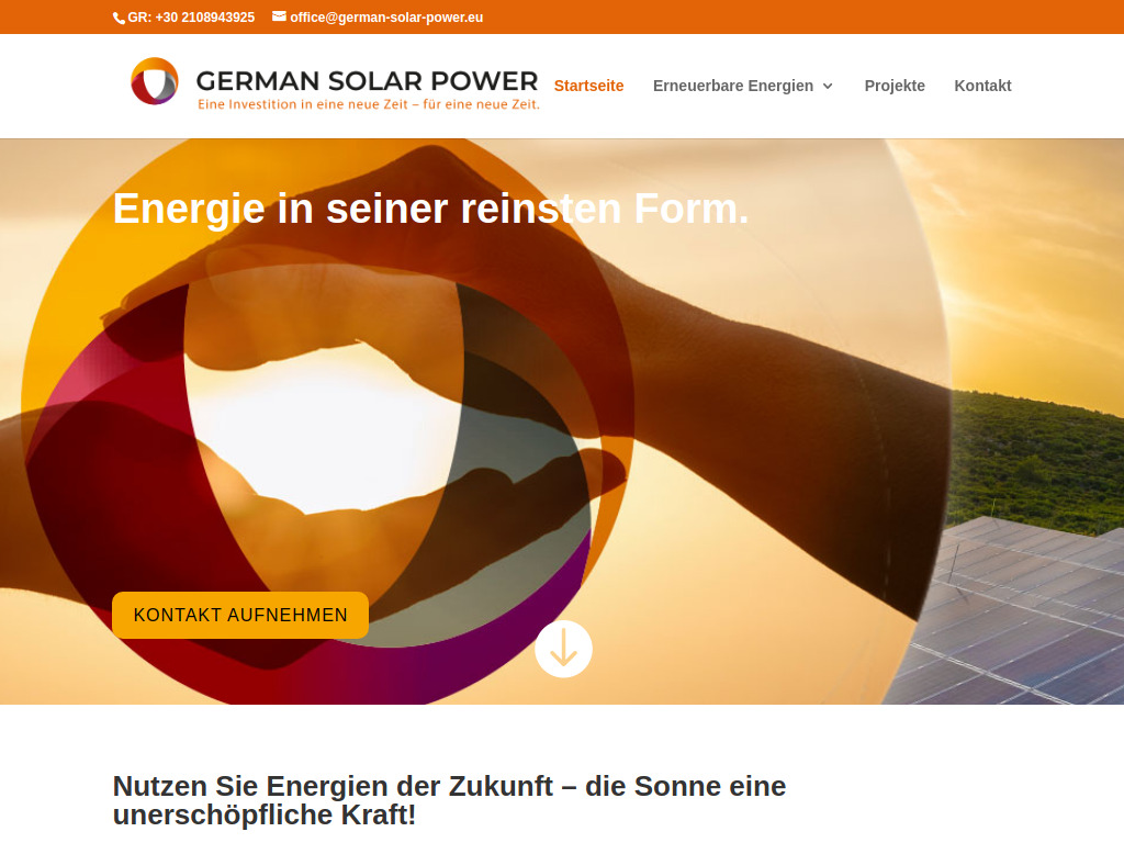 Website von German Solar Power in Glyfada
