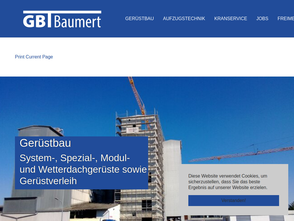 Website von Gerüstbautechnik Baumert in Senden