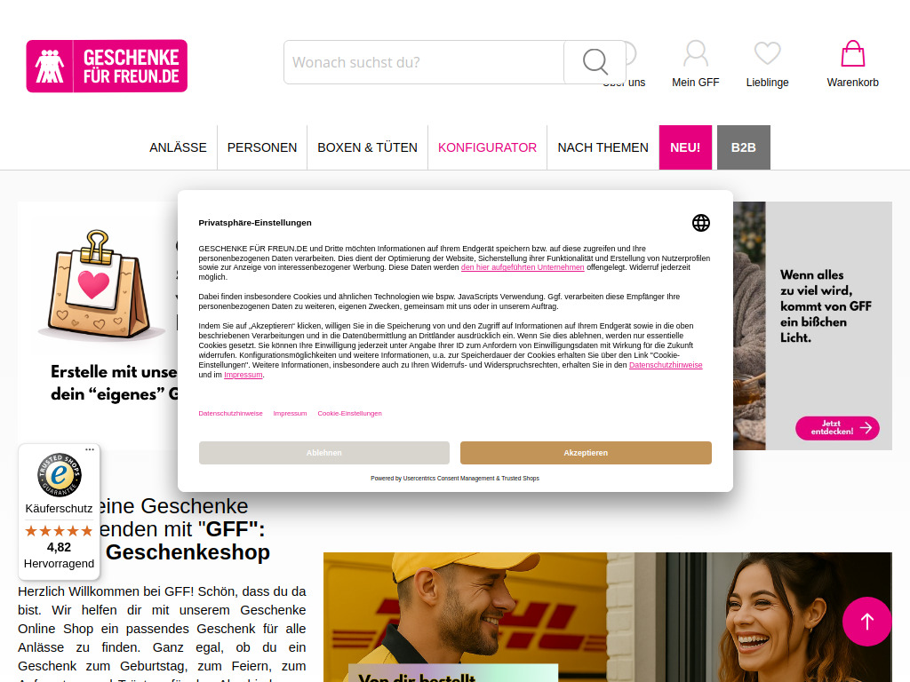 Website von Geschenke für Freunde in Hamburg