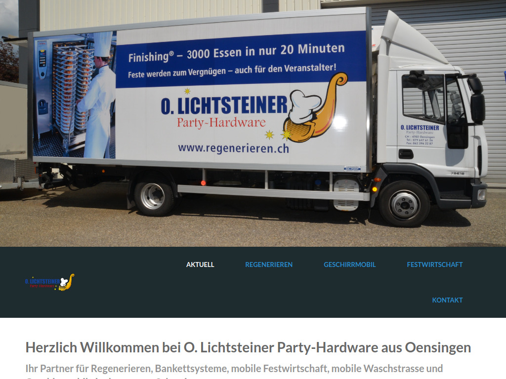 Website von O. Lichtsteiner Party-Hardware in Oensingen