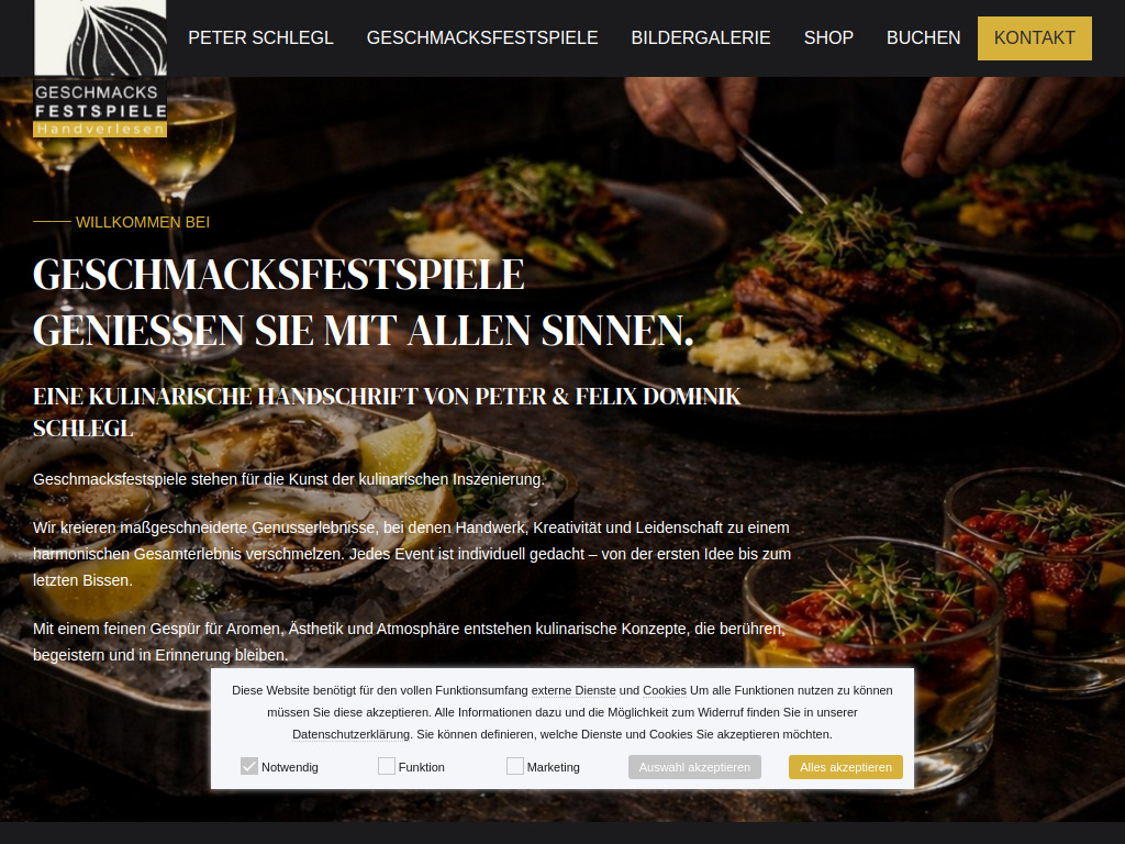 Website von Geschmacksfestspiele UG in Regensburg