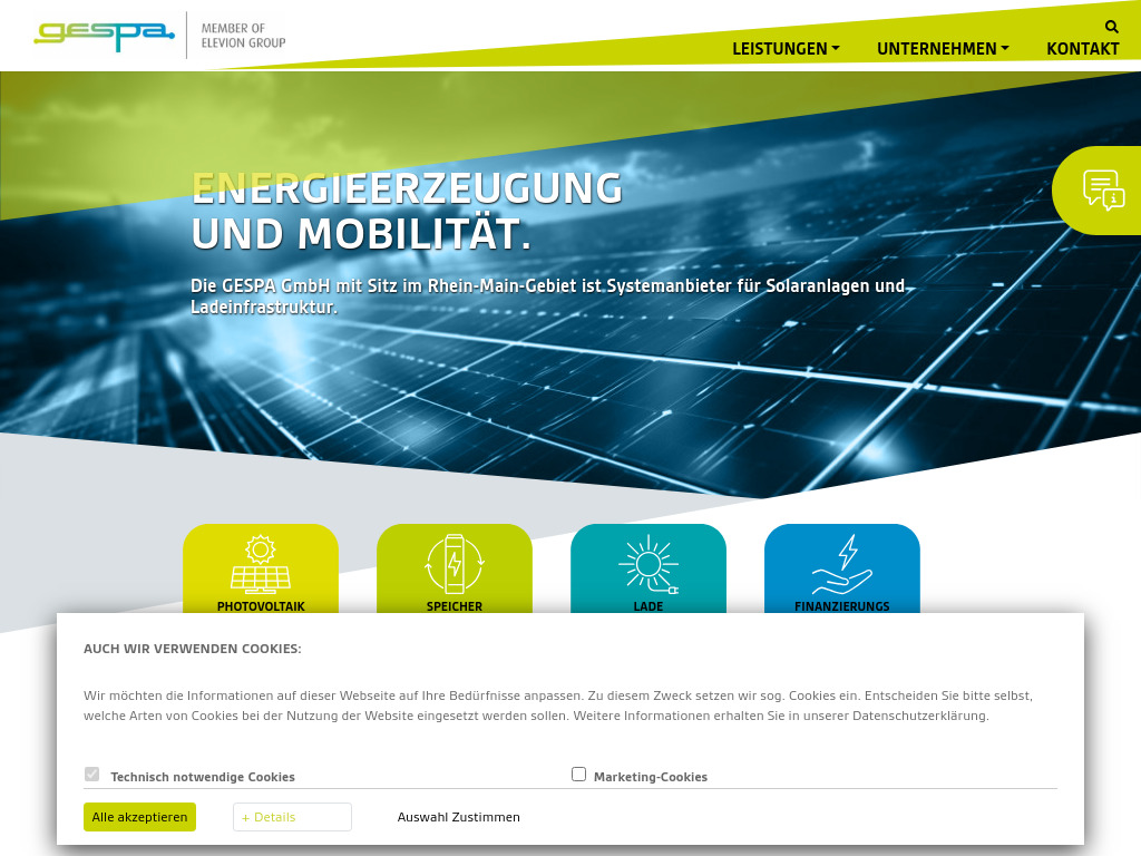 Website von GESPA GmbH in Rüsselsheim