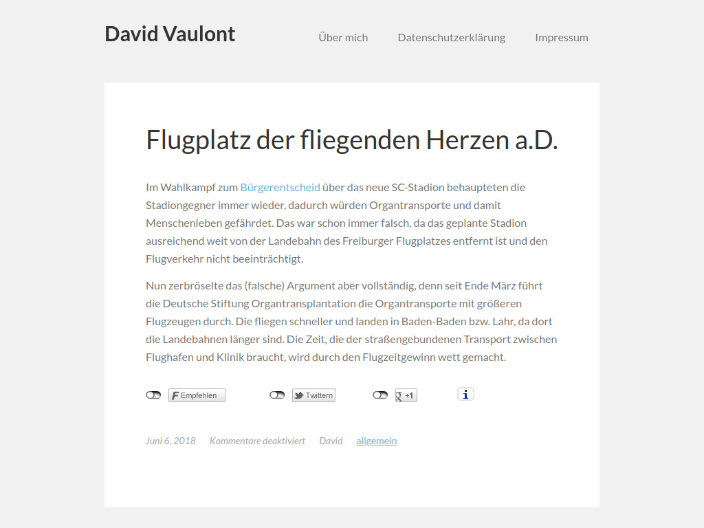 Website von David Vaulont in Freiburg