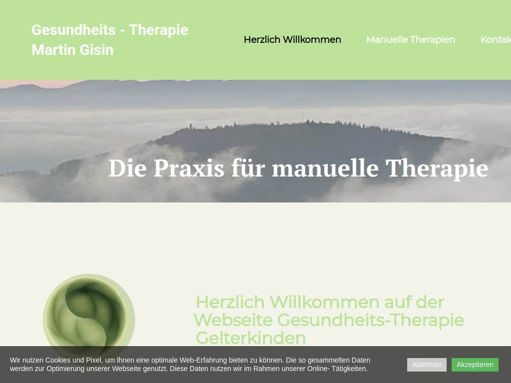 Website von Gesundheits-Therapie Martin Gisin in Gelterkinden