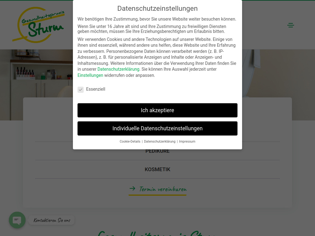 Website von Sanitätshaus Sturm GmbH in Augsburg