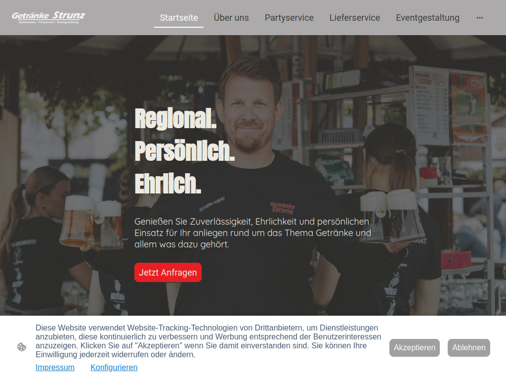 Website von Getränke Strunz in Delbrück