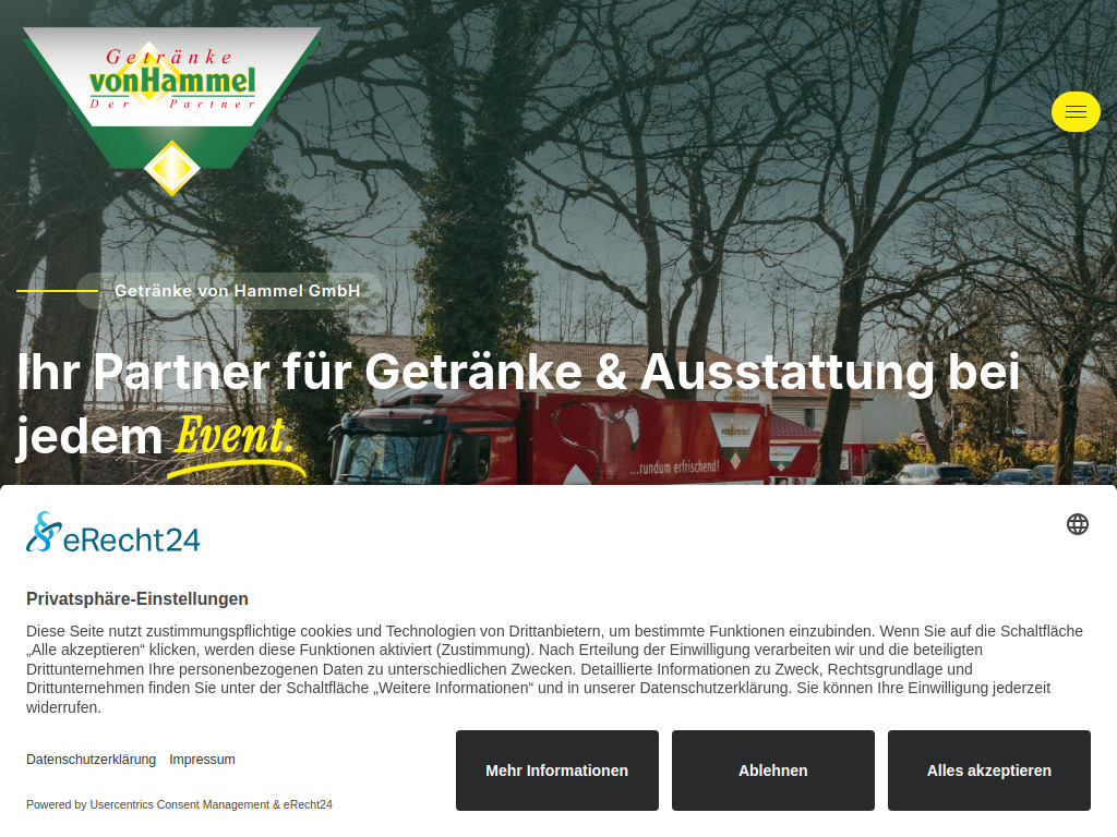 Website von Getränke von Hammel GmbH in Friesoythe