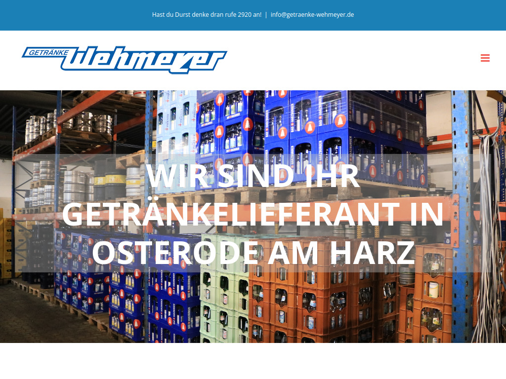 Website von Getränke Wehmeyer in Osterode am Harz