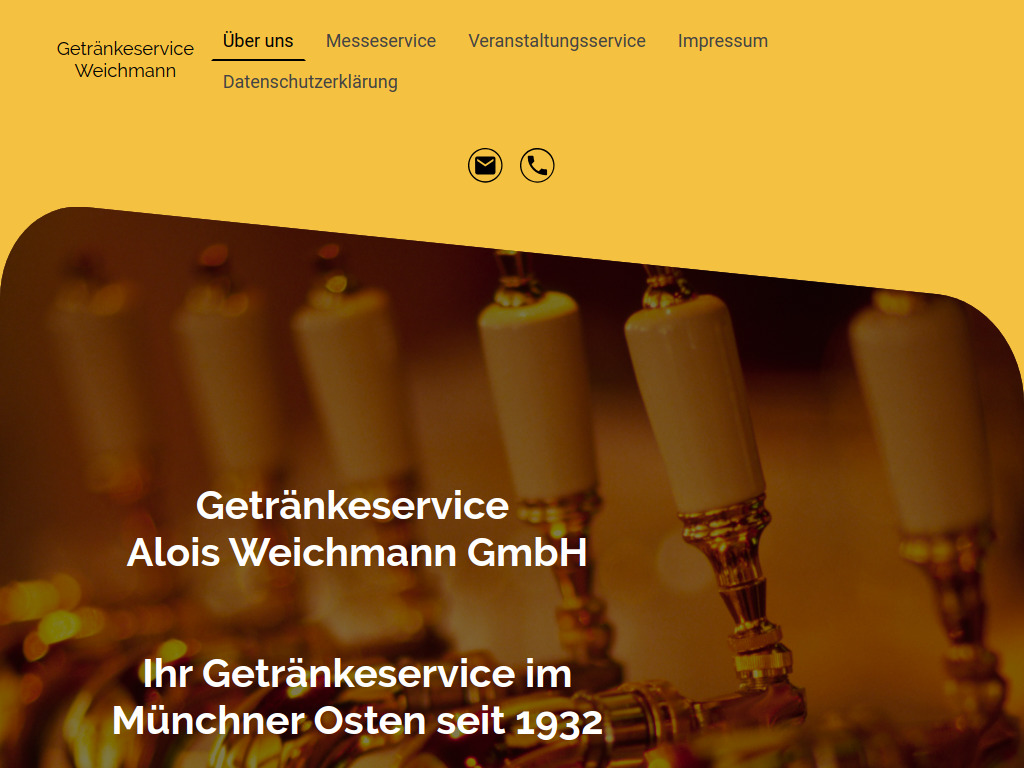 Website von Getränkeservice Alois Weichmann GmbH in München
