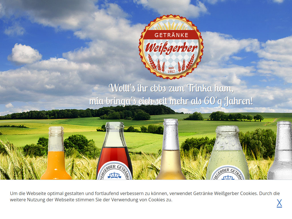 Website von Weißgerber Getränkevertrieb in Wenzenbach