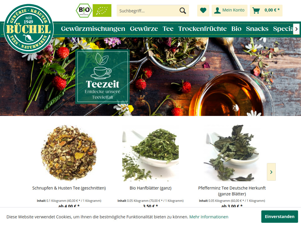 Website von Gewürze Büchel OHG in Ahlerstedt