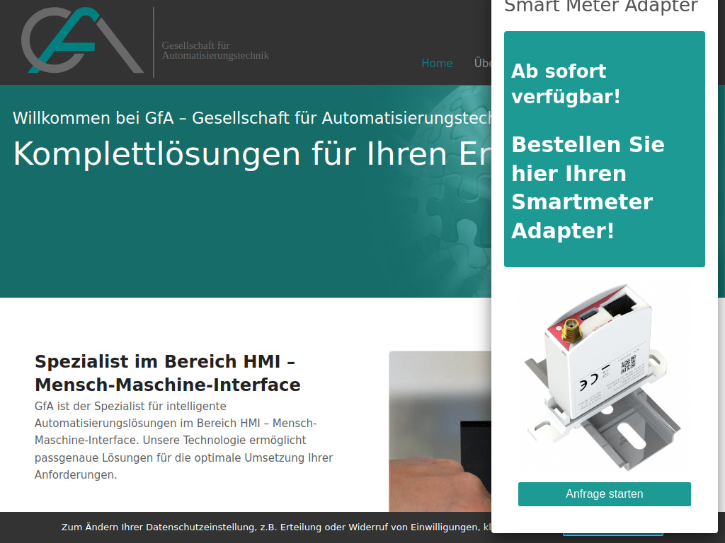 Website von Gesellschaft für Automatisierungstechnik GmbH in Eggelsberg