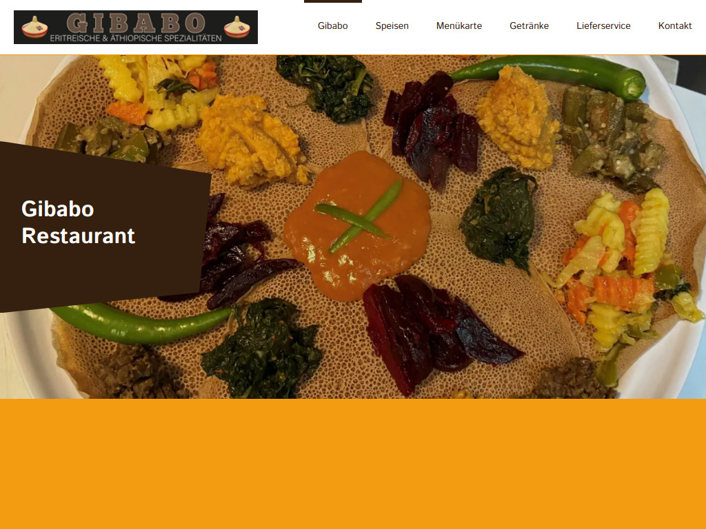 Website von Gibabo Restaurant in Basel