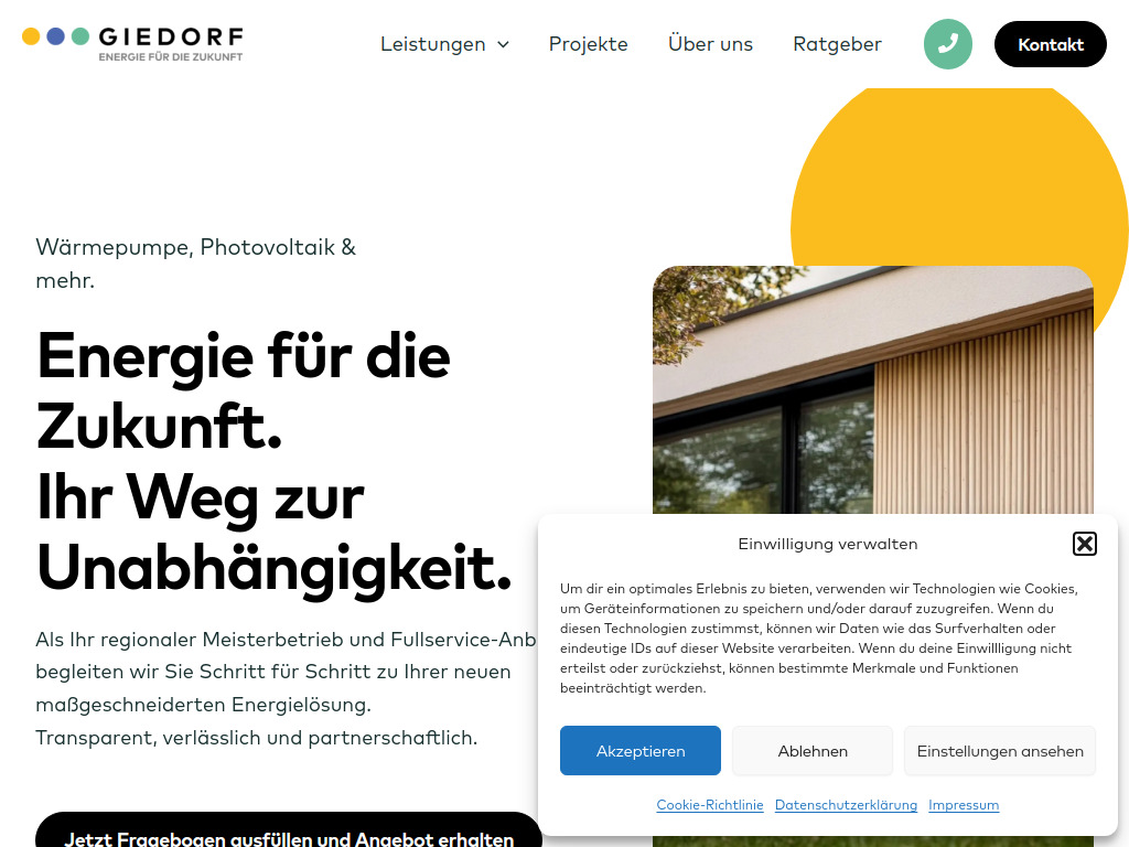 Website von GIEDORF GmbH in Neuss
