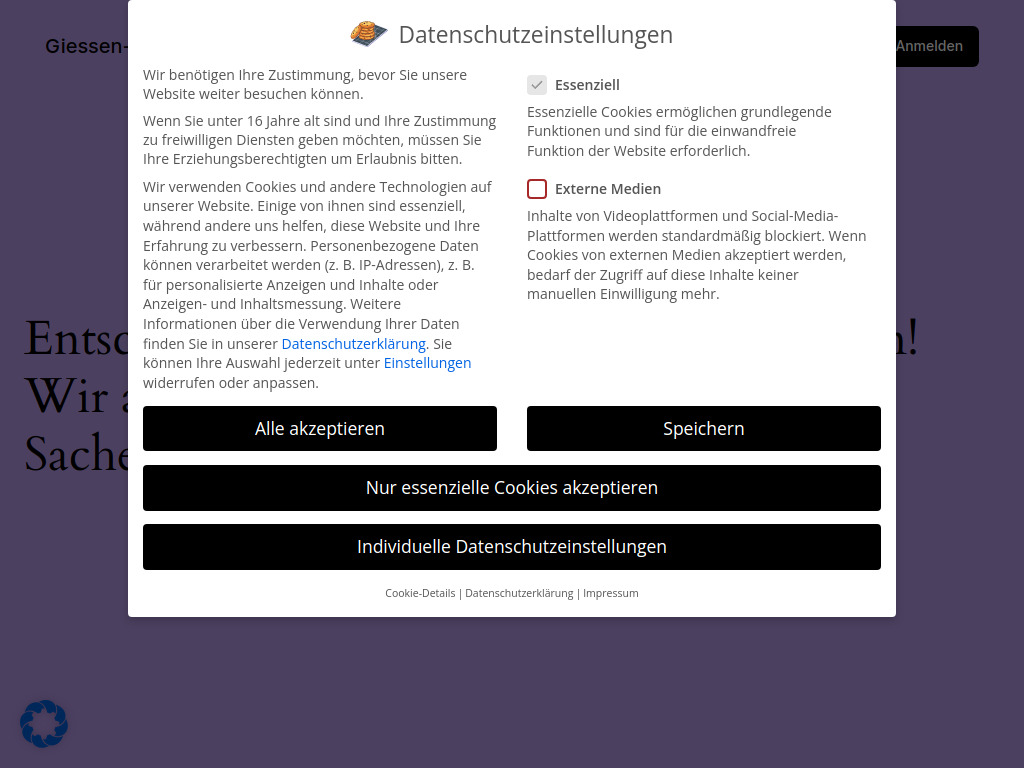 Website von Startseite - Giessen-Solar.de