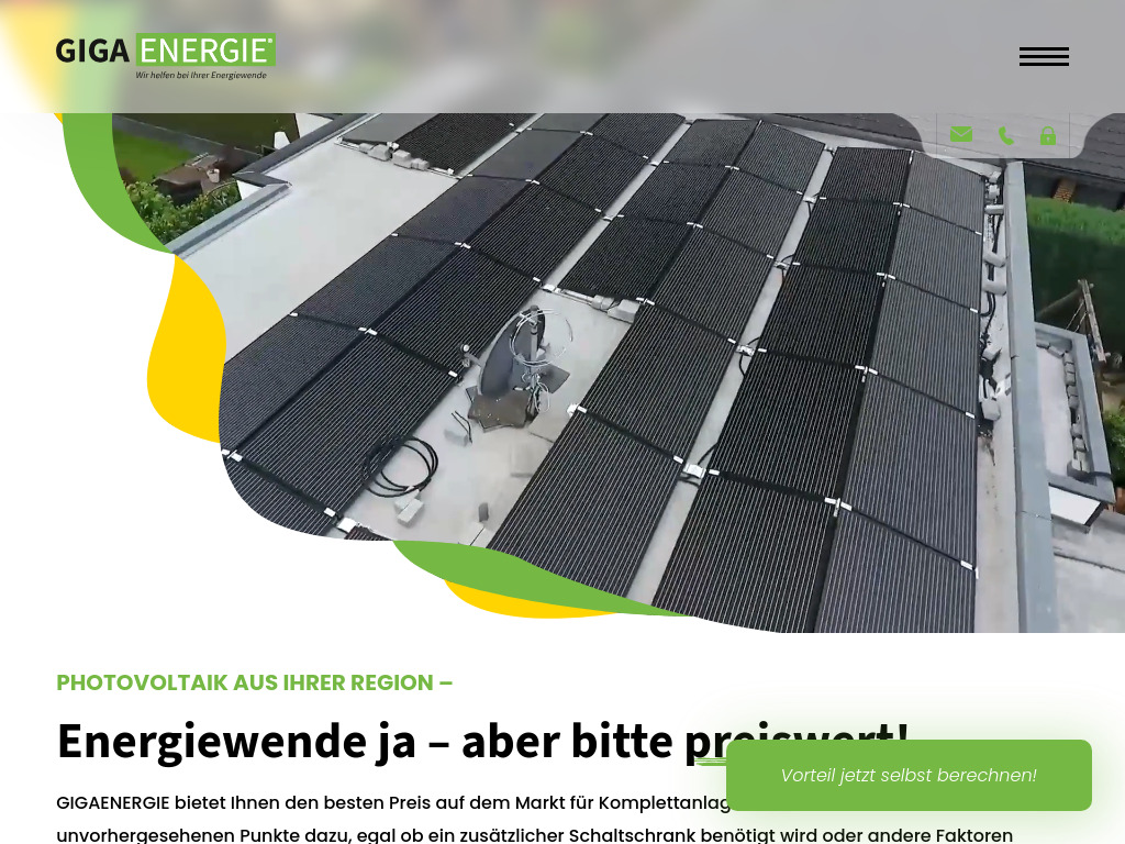 Website von GIGAENERGIE AG in Neuenkirchen