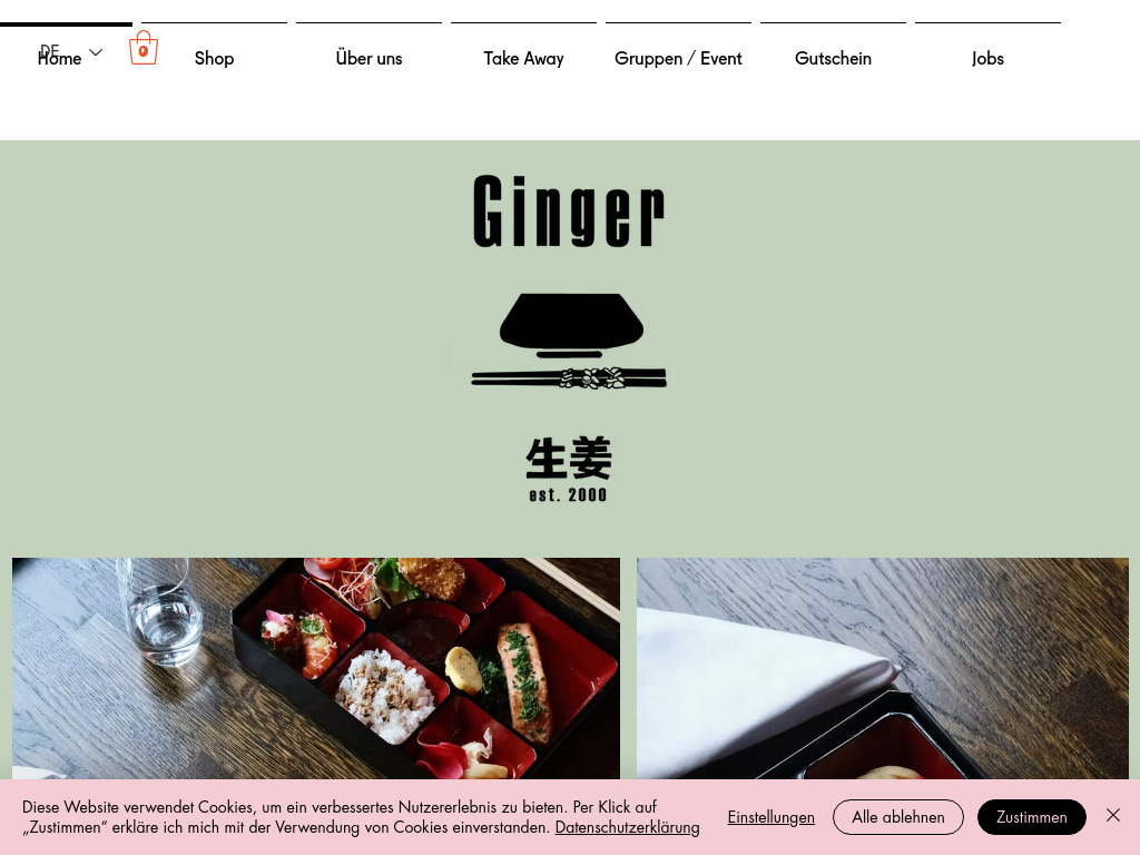 Website von Ginger GmbH in Zürich