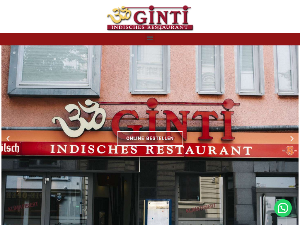 Website von Ginti Restaurant in Köln