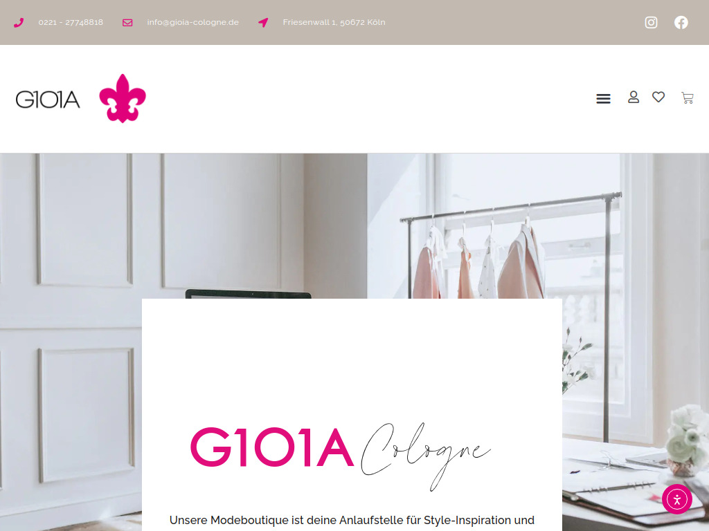 Website von Gioia Cologne in Köln