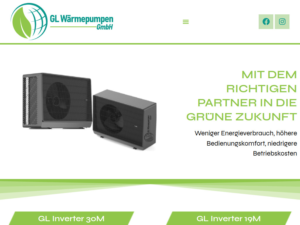 Website von GL Warmepumpen GmbH in Hünenberg