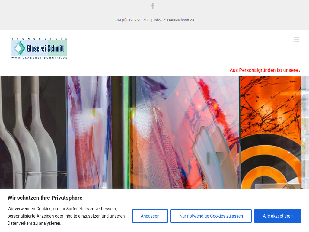 Website von Glaserei Schmitt GmbH & Co. KG in Taunusstein