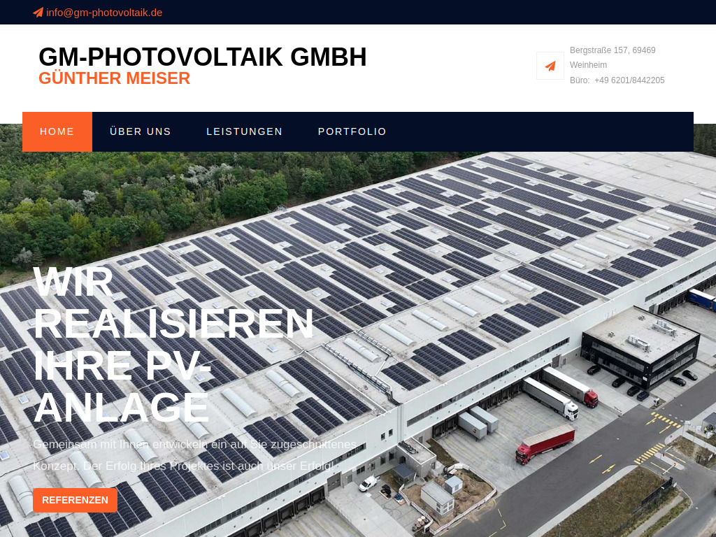 Website von GM-Photovoltaik GmbH in Weinheim