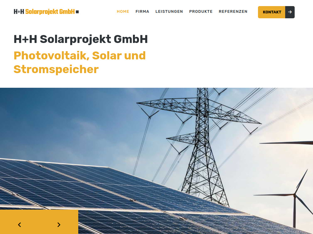 Website von H+H Solarprojekt GmbH in Treuen
