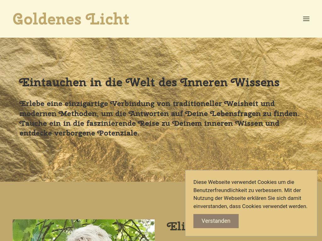 Website von Goldenes Licht in Meiringen