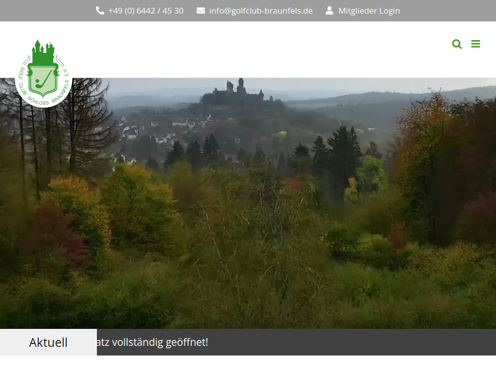 Website von Golf-Club Schloss Braunfels e.V. in Braunfels